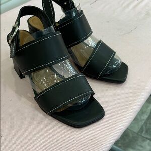 Flattered Black Strappy Sandals